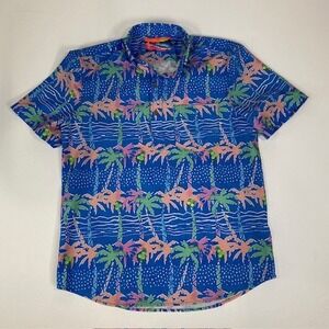 Chubbies Palm Tree Print Button Up Short Sleeve‎ Shirt Medium